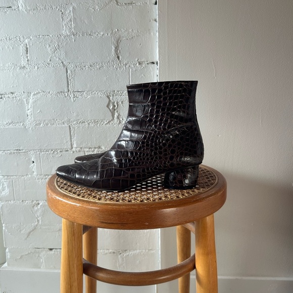 LOQ Matea Brown Leather Ankle Boots Size 37 - Picture 5 of 10